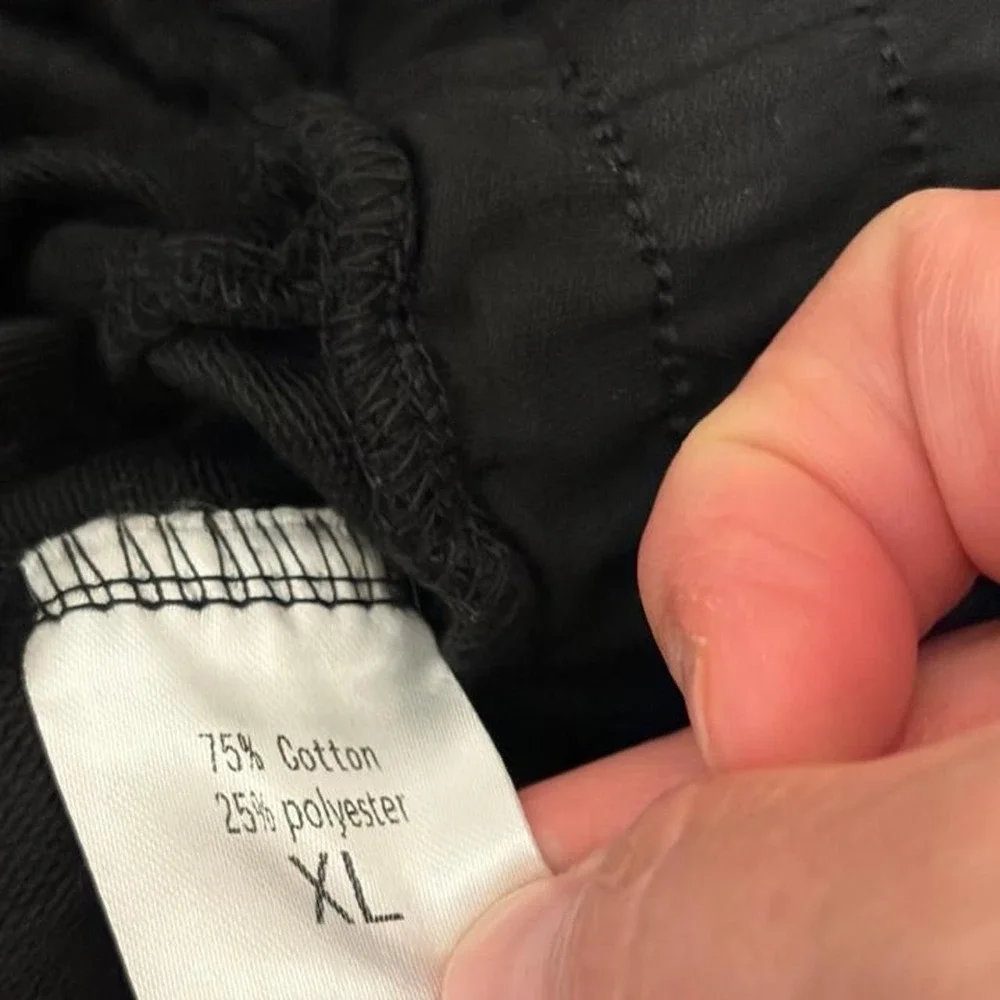 Black joggers baggy high rise comfy XL pockets inseam 24